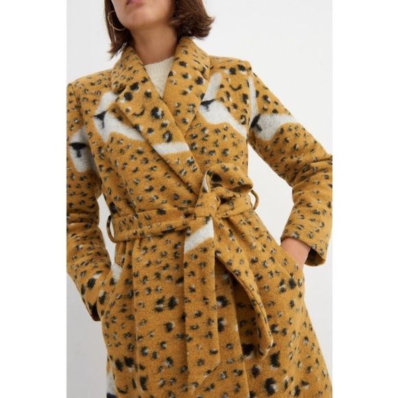 Hutch Jackets & Coats Anthropologie Hutch Leopard Animal Faces Knit Coat Poshmark